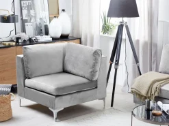 Beliani Kulmamoduuli Sametti Harmaa Evja Best Sale