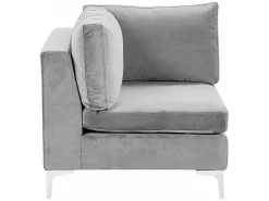 Beliani Kulmamoduuli Sametti Harmaa Evja Best Sale