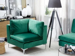 Beliani Kulmamoduuli Sametti Vihrea Evja Shop