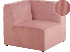 Beliani Kulmamoduuli Vakosametti Vaaleanpunainen Lemvig Best