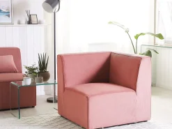 Beliani Kulmamoduuli Vakosametti Vaaleanpunainen Lemvig Best