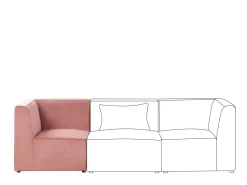 Beliani Kulmamoduuli Vakosametti Vaaleanpunainen Lemvig Best