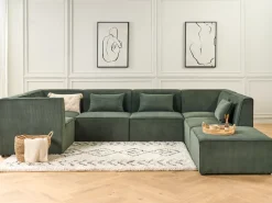 Beliani Kulmamoduuli Vakosametti Tummanvihrea Lemvig Online