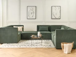 Beliani Kulmamoduuli Vakosametti Tummanvihrea Lemvig Online