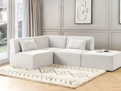 Beliani Kulmamoduuli Vakosametti Luonnonvalkoinen Lemvig Cheap