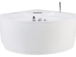 Beliani Kulmaporeamme Led-Valot Bluetooth-Kaiutin Valkoinen 150 X 114 Cm Milano Flash Sale