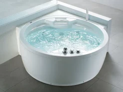 Beliani Kulmaporeamme Led-Valot Bluetooth-Kaiutin Valkoinen 150 X 114 Cm Milano Flash Sale