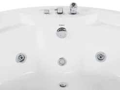 Beliani Kulmaporeamme Led-Valot Bluetooth-Kaiutin Valkoinen 150 X 114 Cm Milano Flash Sale