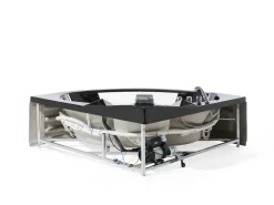 Beliani Kulmaporeamme Led-Valot Musta 214 X 155 Cm Martinica Cheap