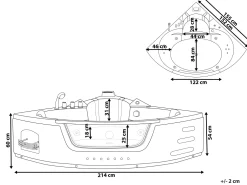 Beliani Kulmaporeamme Led-Valot Musta 214 X 155 Cm Martinica Cheap