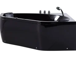 Beliani Kulmaporeamme Led-Valot Musta 200 X 140 Cm Meves Cheap