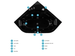 Beliani Kulmaporeamme Led-Valot Musta 200 X 140 Cm Meves Cheap