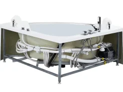 Beliani Kulmaporeamme Led-Valot Valkoinen 201 X 150 Cm Mangle Shop