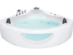 Beliani Kulmaporeamme Led-Valot Valkoinen 205 X 146 Cm Tocoa Flash Sale