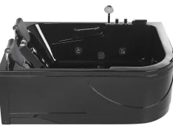 Beliani Kulmaporeamme Oikeak. Led-Valot Musta 170 X 119 Cm Bayamo Hot