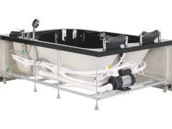 Beliani Kulmaporeamme Oikeak. Led-Valot Musta 170 X 119 Cm Bayamo Hot