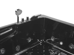 Beliani Kulmaporeamme Oikeak. Led-Valot Musta 170 X 119 Cm Bayamo Hot