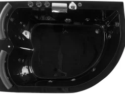 Beliani Kulmaporeamme Oikeak. Led-Valot Musta 160 X 113 Cm Paradiso Cheap