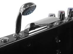 Beliani Kulmaporeamme Oikeak. Led-Valot Musta 160 X 113 Cm Paradiso Cheap