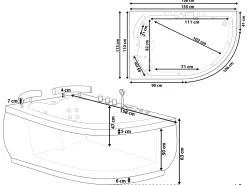 Beliani Kulmaporeamme Oikeak. Led-Valot Musta 160 X 113 Cm Paradiso Cheap