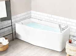 Beliani Kulmaporeamme Oikeak. Valkoinen 170 X 80 Cm Alita Discount