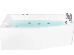 Beliani Kulmaporeamme Oikeak. Valkoinen 170 X 80 Cm Alita Discount