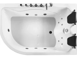 Beliani Kulmaporeamme Vasenk. Led-Valot Valkoinen 180 X 120 Cm Calama Store