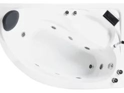 Beliani Kulmaporeamme Vasenk. Led-Valot Valkoinen 150 X 100 Cm Neiva Shop