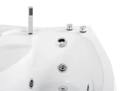 Beliani Kulmaporeamme Vasenk. Led-Valot Valkoinen 150 X 100 Cm Neiva Shop