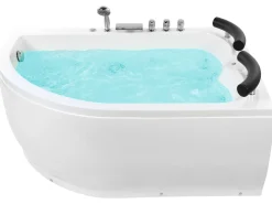 Beliani Kulmaporeamme Vasenk. Led-Valot Valkoinen 160 X 113 Cm Paradiso Cheap