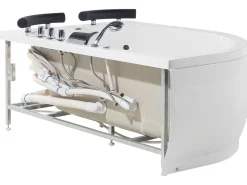 Beliani Kulmaporeamme Vasenk. Led-Valot Valkoinen 160 X 113 Cm Paradiso Cheap