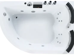 Beliani Kulmaporeamme Vasenk. Led-Valot Valkoinen 160 X 113 Cm Paradiso Cheap