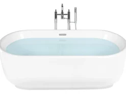 Beliani Kylpyamme Vapaasti Seisova Valkoinen 170 X 80 Cm Pinel Hot