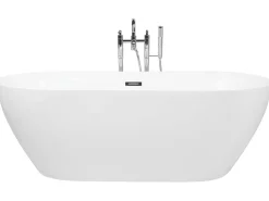 Beliani Kylpyamme Vapaasti Seisova Valkoinen 180 X 80 Cm Carrera New