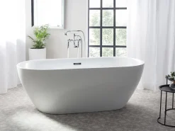 Beliani Kylpyamme Vapaasti Seisova Valkoinen 180 X 80 Cm Carrera New