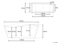 Beliani Kylpyamme Vapaasti Seisova Valkoinen 170 X 78 Cm Maravilla Store