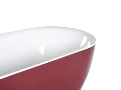 Beliani Kylpyamme Vapaasti Seisova Viininpunainen 170 X 80 Cm Carrera Outlet