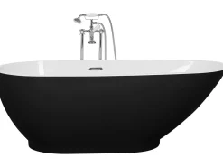 Beliani Kylpyamme Vapaasti Seisova Musta/Valkoinen 173 X 82 Cm Guiana Cheap