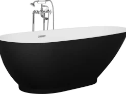 Beliani Kylpyamme Vapaasti Seisova Musta/Valkoinen 173 X 82 Cm Guiana Cheap