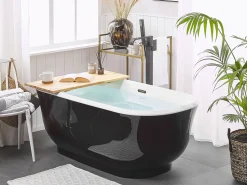 Beliani Kylpyamme Vapaasti Seisova Musta 170 X 77 Cm Tesoro Clearance