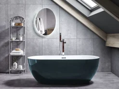 Beliani Kylpyamme Vapaasti Seisova Sinivihrea 170 X 80 Cm Nevis Hot