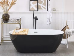 Beliani Kylpyamme Vapaasti Seisova Musta 150 X 75 Cm Nevis Fashion