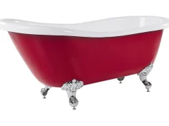 Beliani Kylpyamme Vapaasti Seisova Punainen 153 X 77 Cm Cayman Best