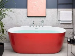 Beliani Kylpyamme Vapaasti Seisova Punainen 170 X 80 Cm Rotso Fashion