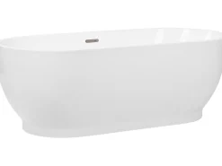 Beliani Kylpyamme Vapaasti Seisova Valkoinen 170 X 78 Cm Levera Cheap