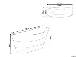 Beliani Kylpyamme Vapaasti Seisova Valkoinen 170 X 73 Cm Buenavista Shop