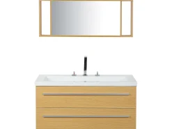 Beliani Kylpyhuoneen Kalusteet 3 Osaa Vaalea Puu Almeria Store