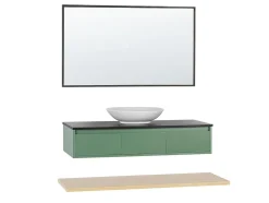 Beliani Kylpyhuoneen Kalusteet 4 Osaa Vihrea/Vaalea Puu Zaragoza Best Sale