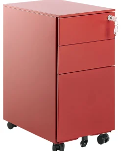 Beliani Laatikosto Metalli 3 Laatikkoa Punainen Bolsena Sale