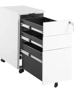 Beliani Laatikosto Metalli 3 Laatikkoa Valkoinen Bolsena New